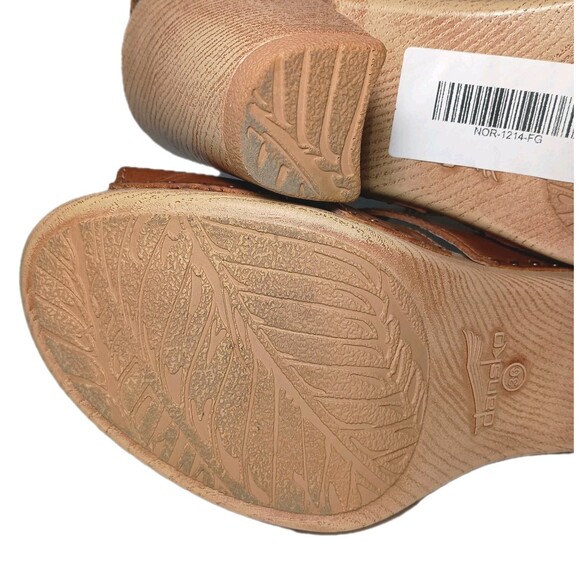 Dansko Tatiana Tan Pull Up Leather Sandals Size 36 Comfort Heel Slingback - Picture 13 of 16